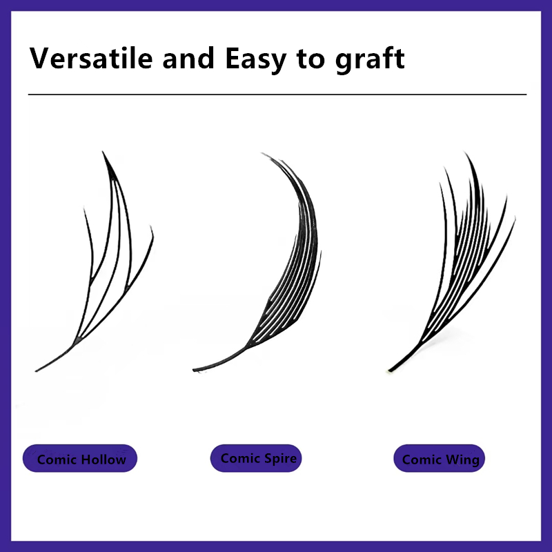 2025 Premium Comic Spire 3D 3D Super Soft Beauty Eyelash Extensions Special Grafting Feathered Comic Wings Eyelash Extension