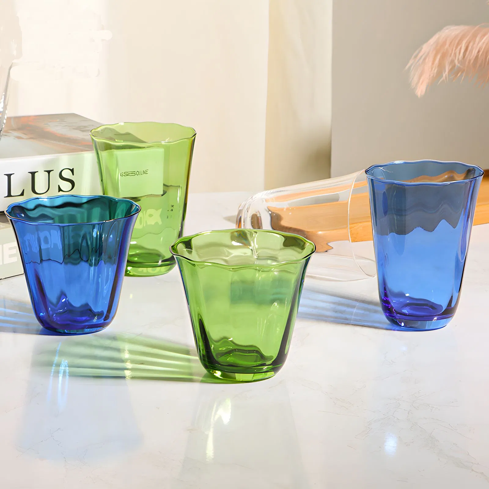 New Design French Style Spring Lead-Free Crystal Glass Water Cups