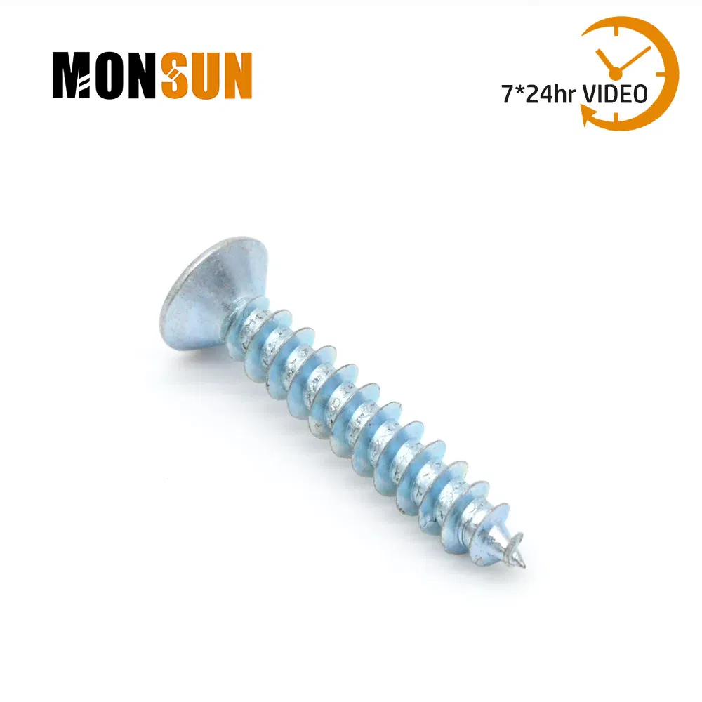 Винт саморез по металлу с плоской головкой, оцинкованный