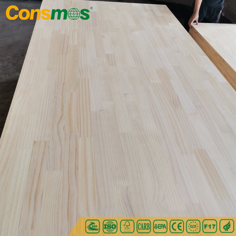 Consmos Waterproof 18mm Solid Wood Boards Laminated Finger Jointed Board for Furniture
