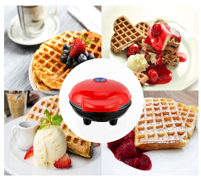 2024 OEM Logo Colorful Waffle Maker with Non-Stick Coating for Home