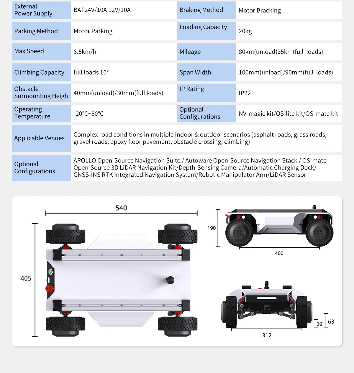Mini Mobile Robot Platform Robot Drive System Use for Agv Chassis
