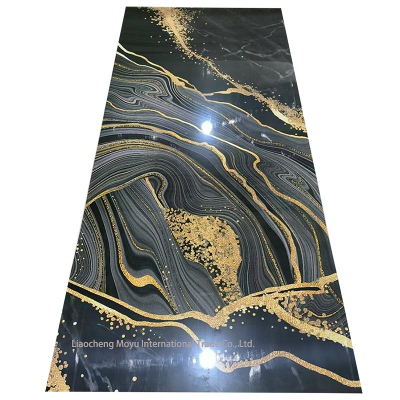 Shandong OEM ODM Factory Decoration UV Coated 3D Marble Plastic PVC Marble Surface Wall Panel