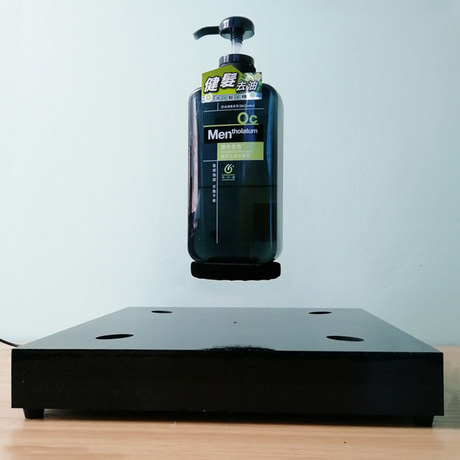 Square Base Customize Acrylic Magnetic Levitation 2kg with 4 LED Light Display Rack for Bottle Shoe