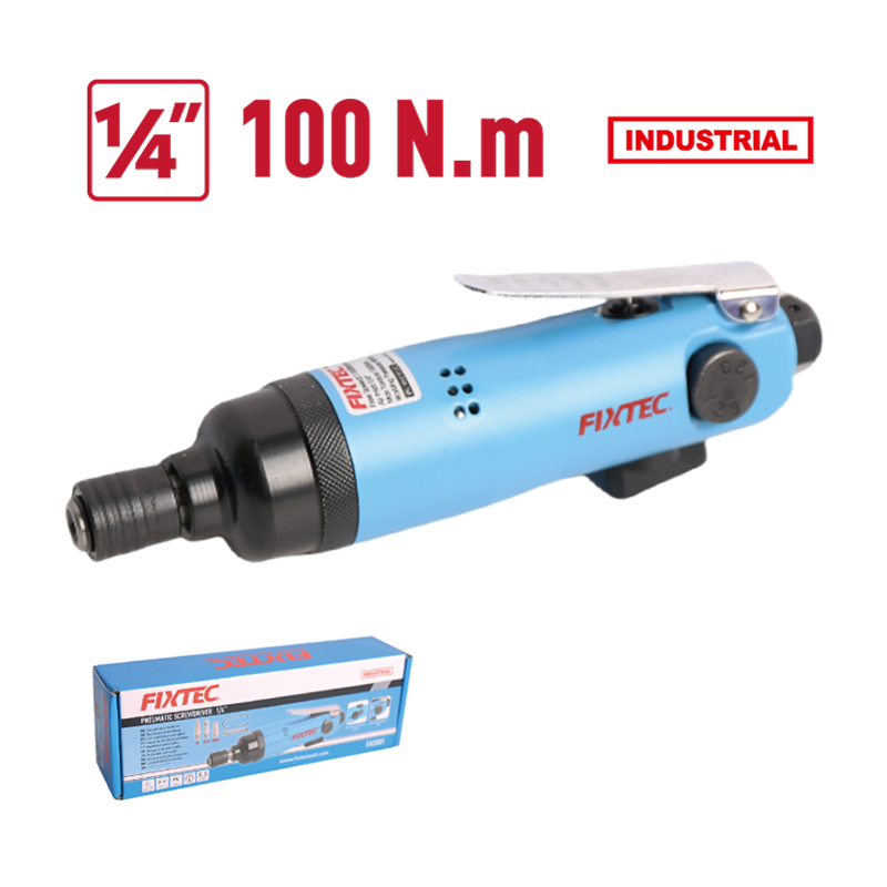 Fixtec Automatic 100nm Torque Straight Grip Air Screw Drivers 90psi/6.2bar Pneumatic Screwdriver Drill