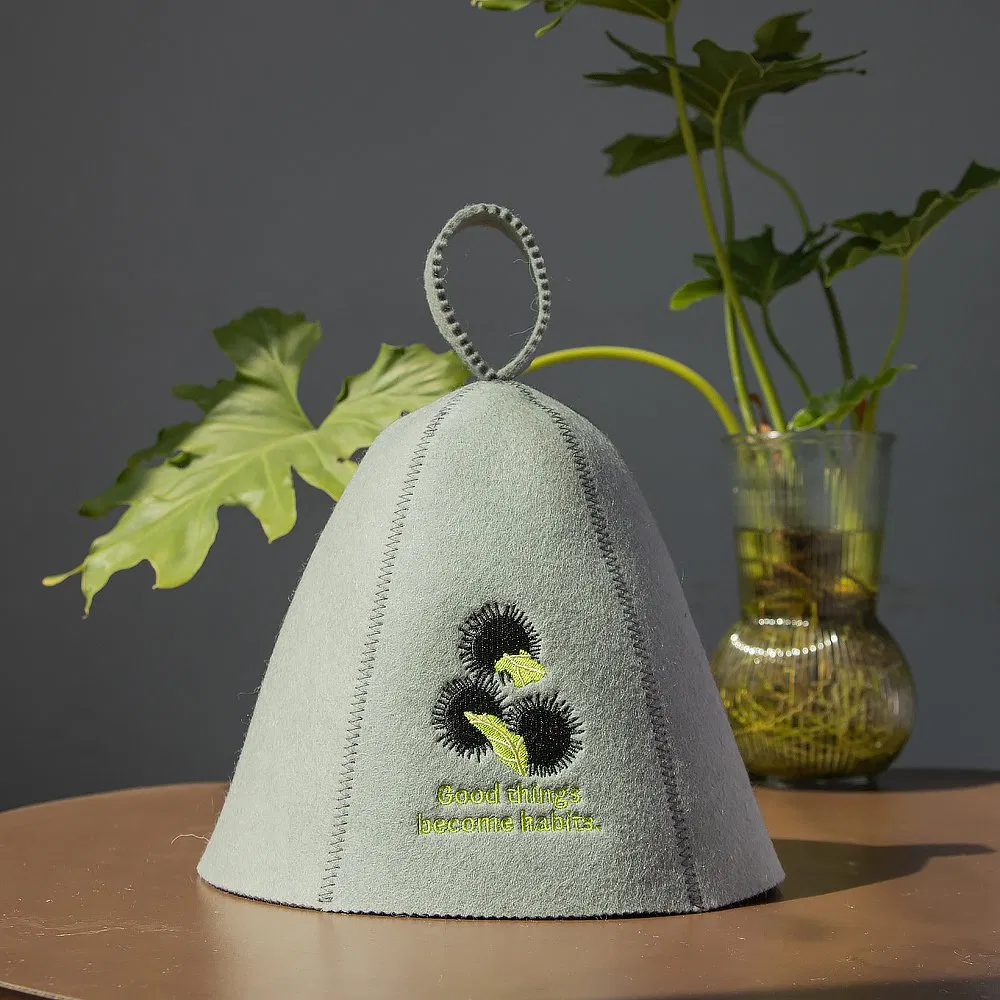 OEM Designer Wool Color Custom Sauna Hat Embroidery