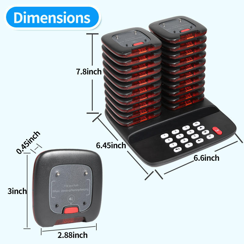Restaurant Pager System 20 Buzzers Queue System for Coffee Shop Food Truck