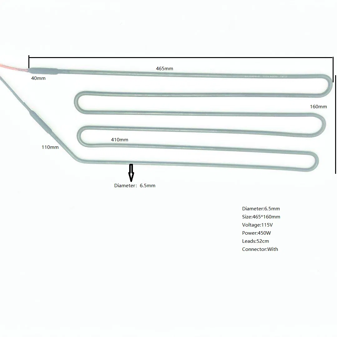 High Insulation Resitance Tubular Heater Heating for Refrigerator Defrosting