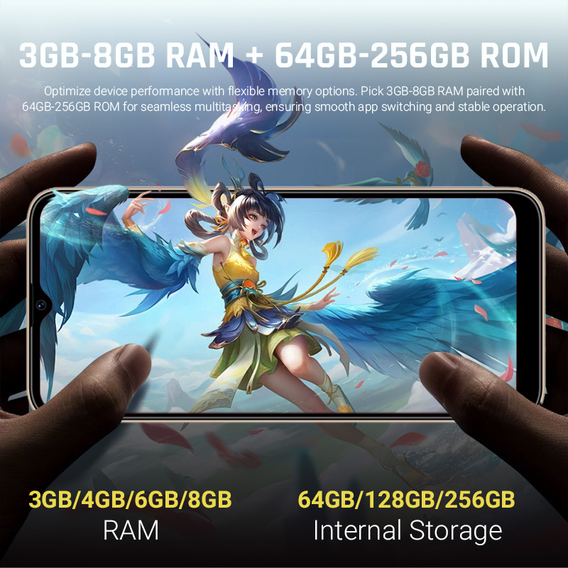 Смартфон 6.5" 4G, 4/128 ГБ, 5000 мАч, Android 16