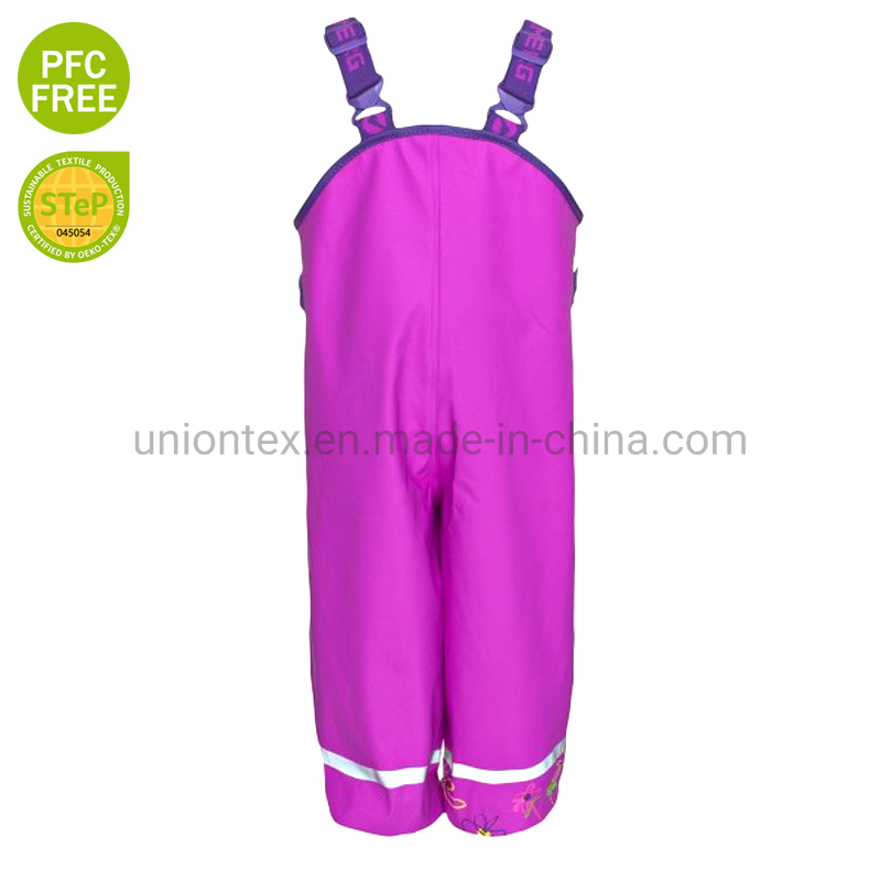 Children Rain Pants Lining with Fleece Rain Trousers Kids Rain Wear