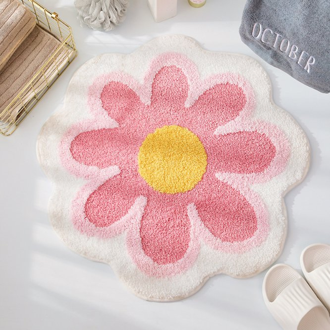 Living Room Bedroom Flower Shaped Kids Floor Mats Fluffy Carpets