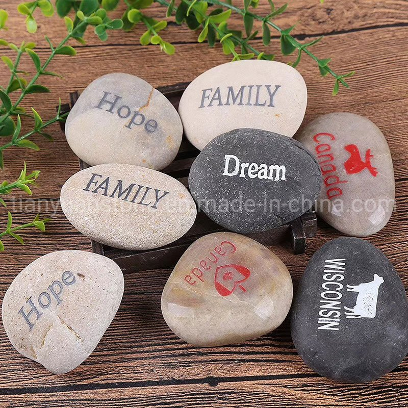Natural Stone Craved with Letter for Gifts