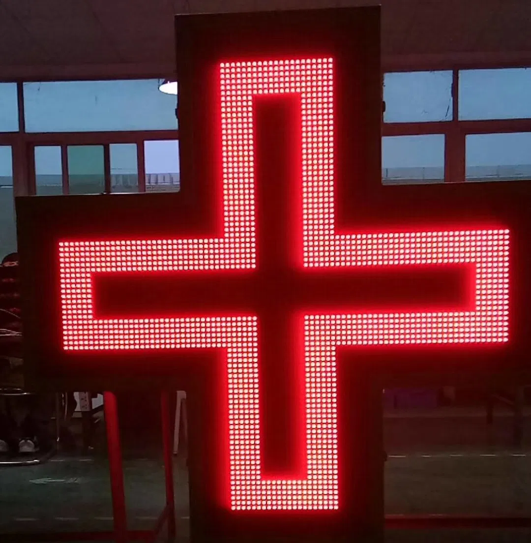 P10 Double-Side Full Color Programmable LED Sign Pharmacy Cross