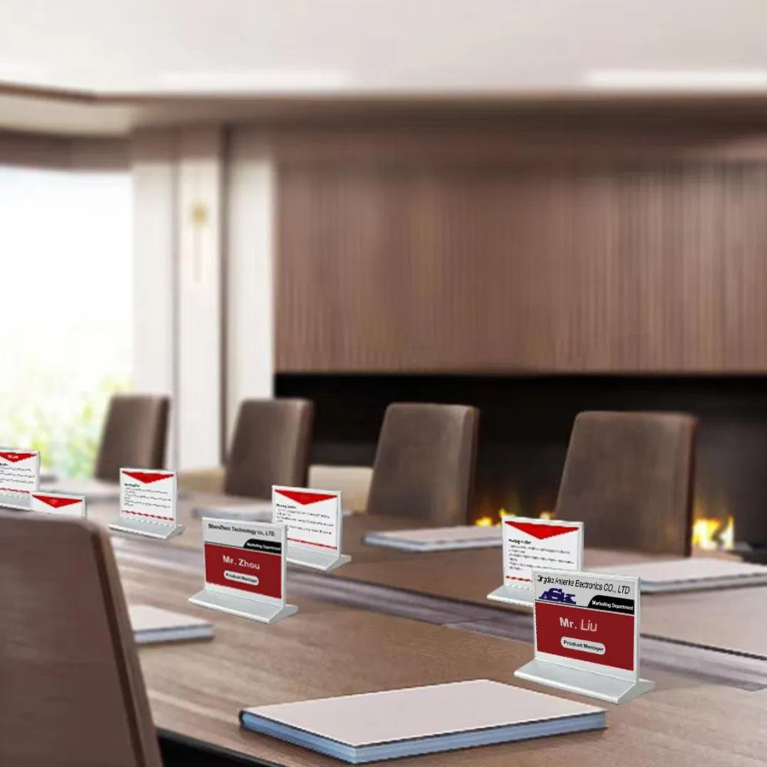 Smart Dual-Side Conference Nameplate Display Esp32-Powered E-Ink Table Card Display with Wireless Digital Management ODM