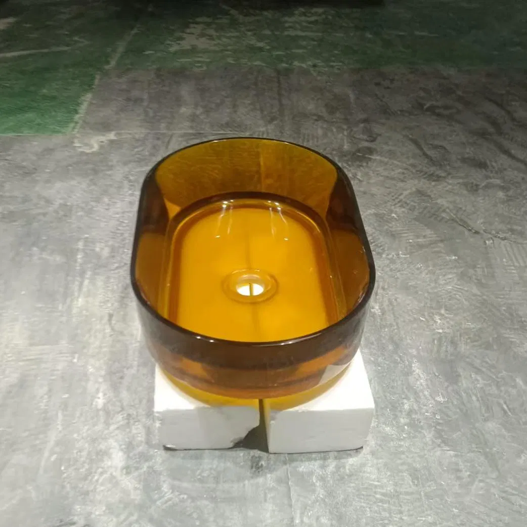 Раковина для ванной из прозрачной смолы темно-коричневая