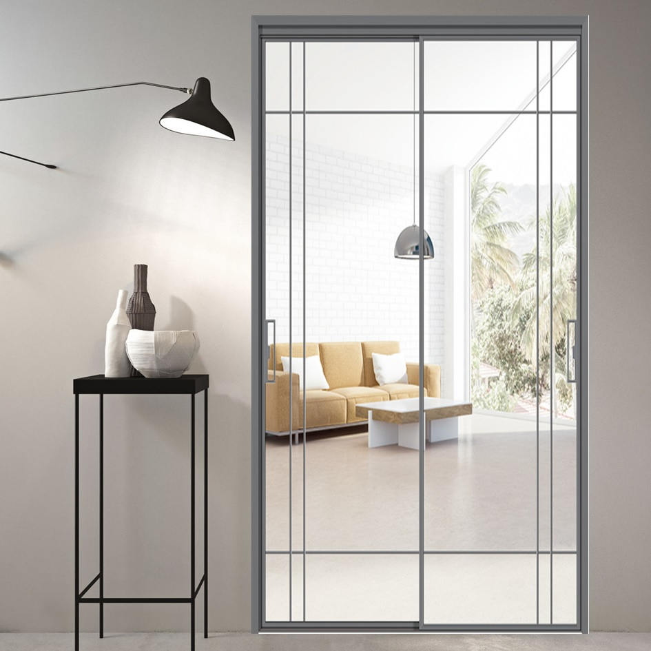 Sliding Bathroom Aluminum Alloy Tempered Glass Door for Residential Use