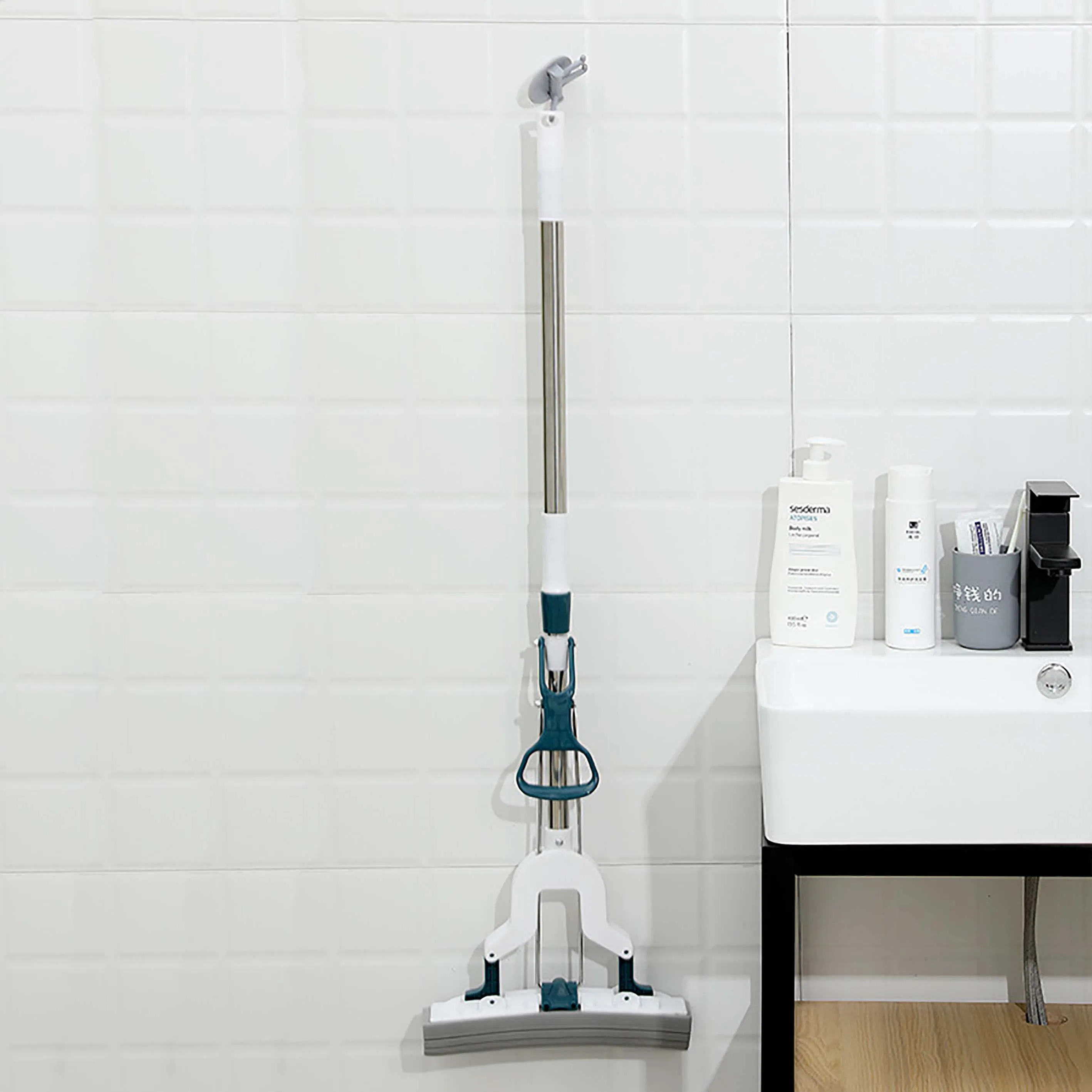 PVA Sponge Mop Bucket Wash Dry and Store Floor Cleaner Poly Mop