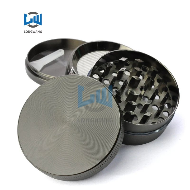 Factory Machining Custom Color 50mm Four-Layer Aluminum Alloy Smoking Grinder for Vanilla Grinder