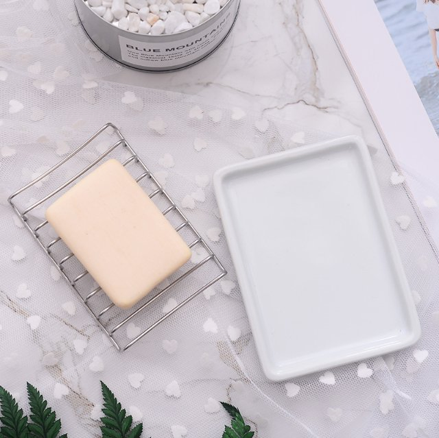 304 Stainless Steel Ceramic Soap Dish Bathroom Accessories