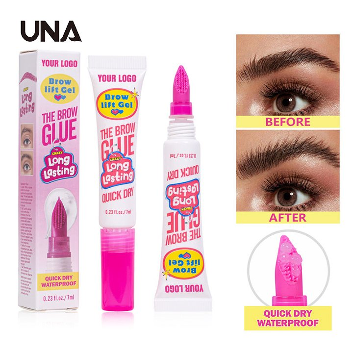 Private Label Clear Brow Liquid Gel Customized Waterproof Fixing Browgel Wild Eye Brow Setting Lifting Gel