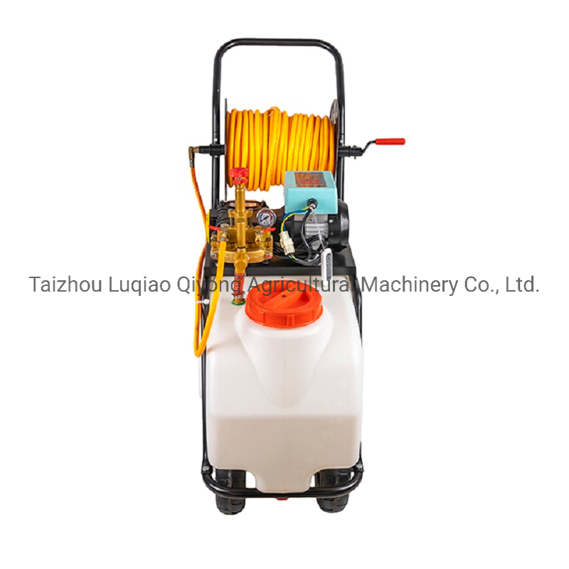 100L Trolley Type Battery Sprayer 48V60V Motor Electric Sprayer with Front Return Water Plunger Pump