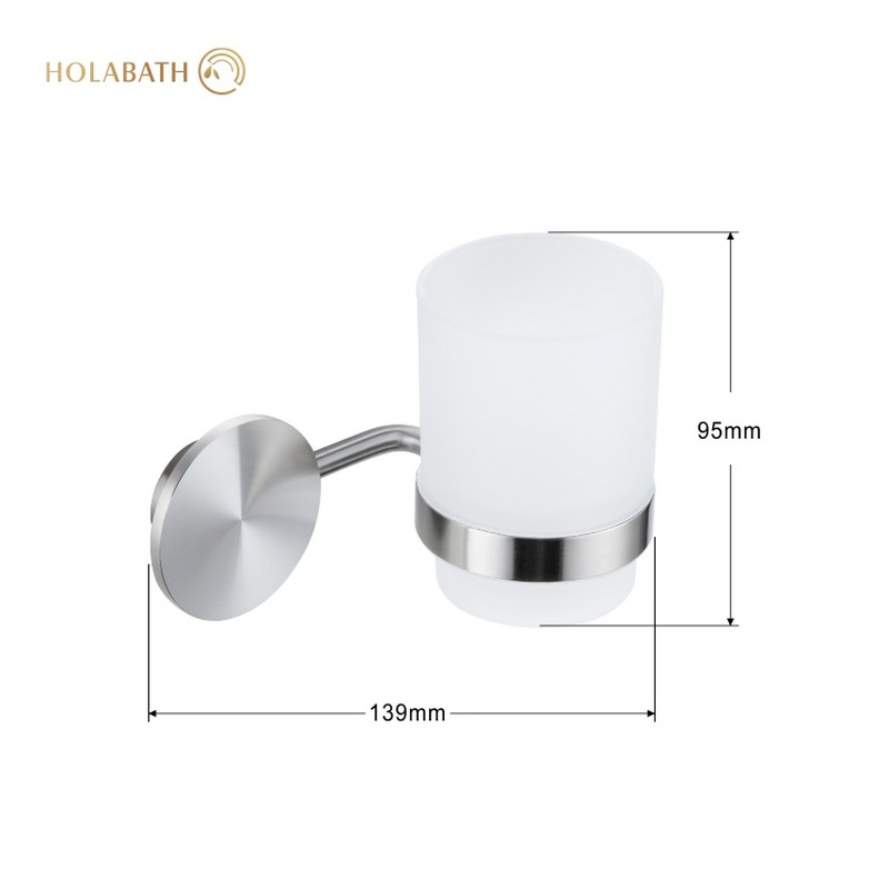 Bathroom Accessories Toothbrush Cup Holder Wall Mounted Stainless Steel Cups Holder