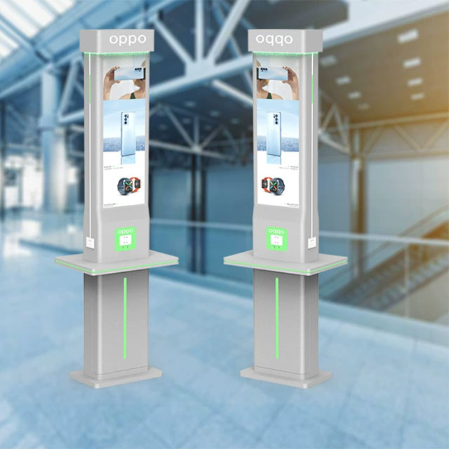 Public Mobile Phone Charging Station with Illuminated Billboard for Airport and Shopping Center