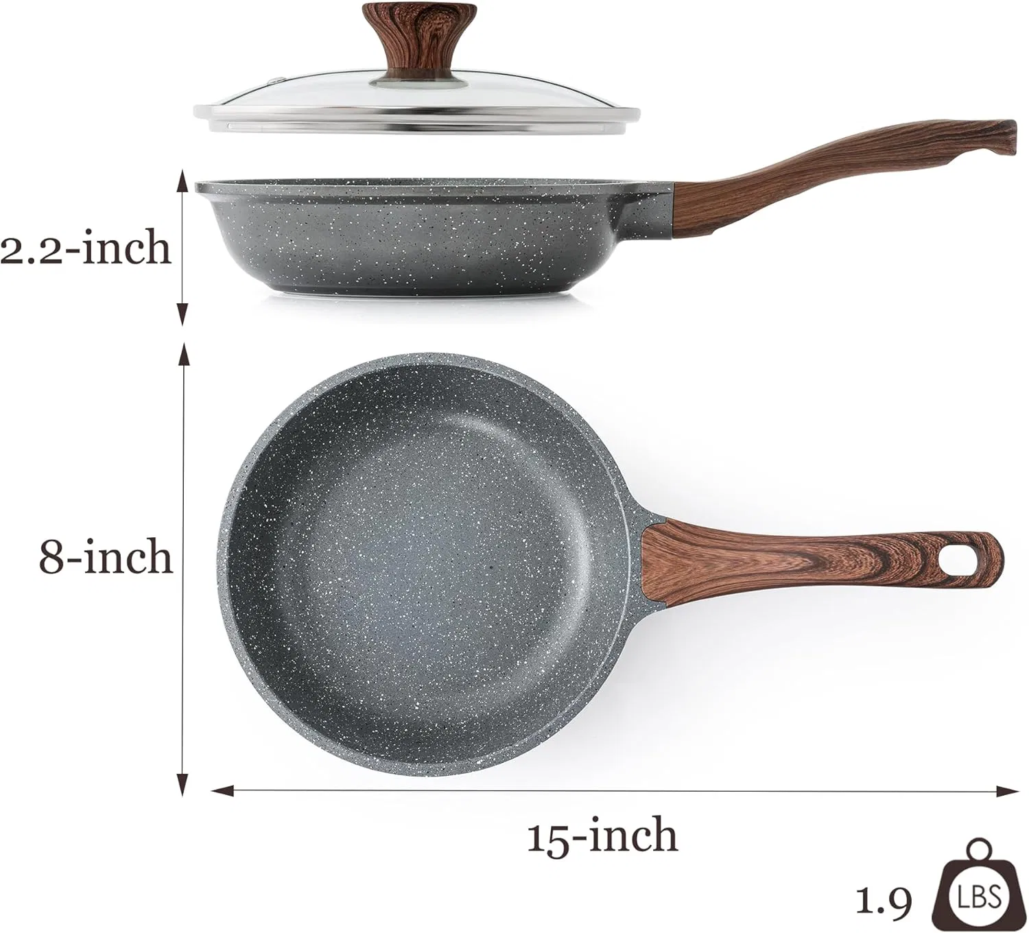 Omelet Pan Nonstick Frying Pan Skillet with Lid