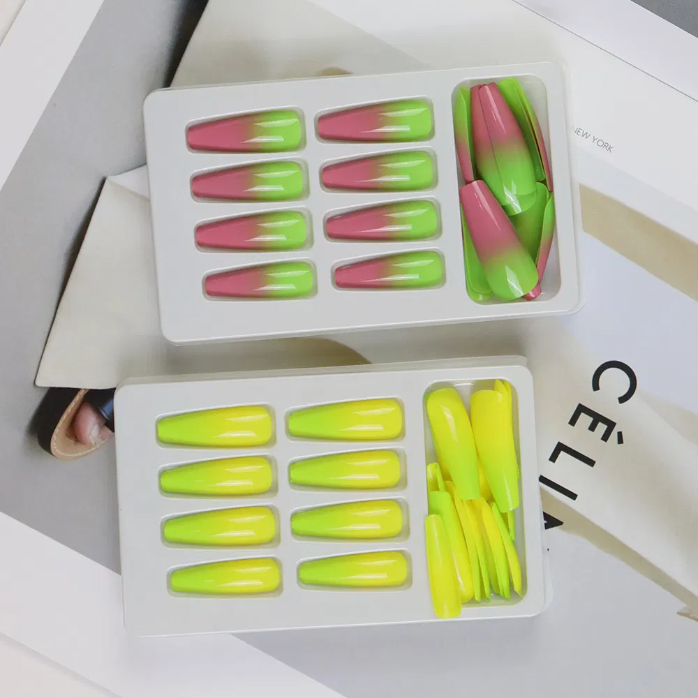 Long Coffin Ballerina Designed Fake Nails Press on Nail