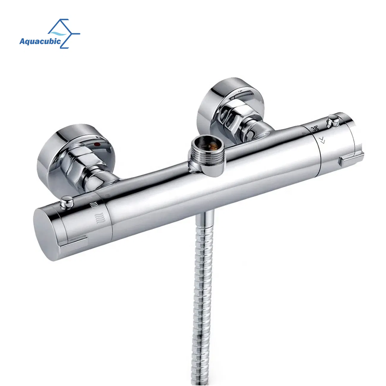 Bathroom RV Wall Mounted Mixer Valve Tap Temperature Control Rain Shower Anti-Scald Thermostatic Tap