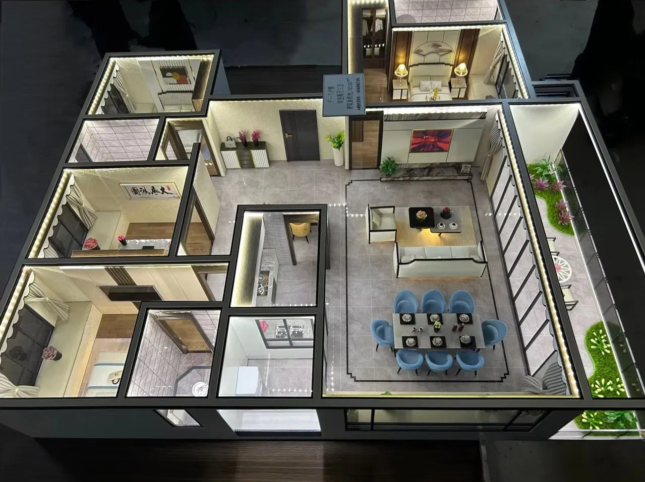 3D High-End Residential Interior Decoration Material Matching and Texture Proportion Model