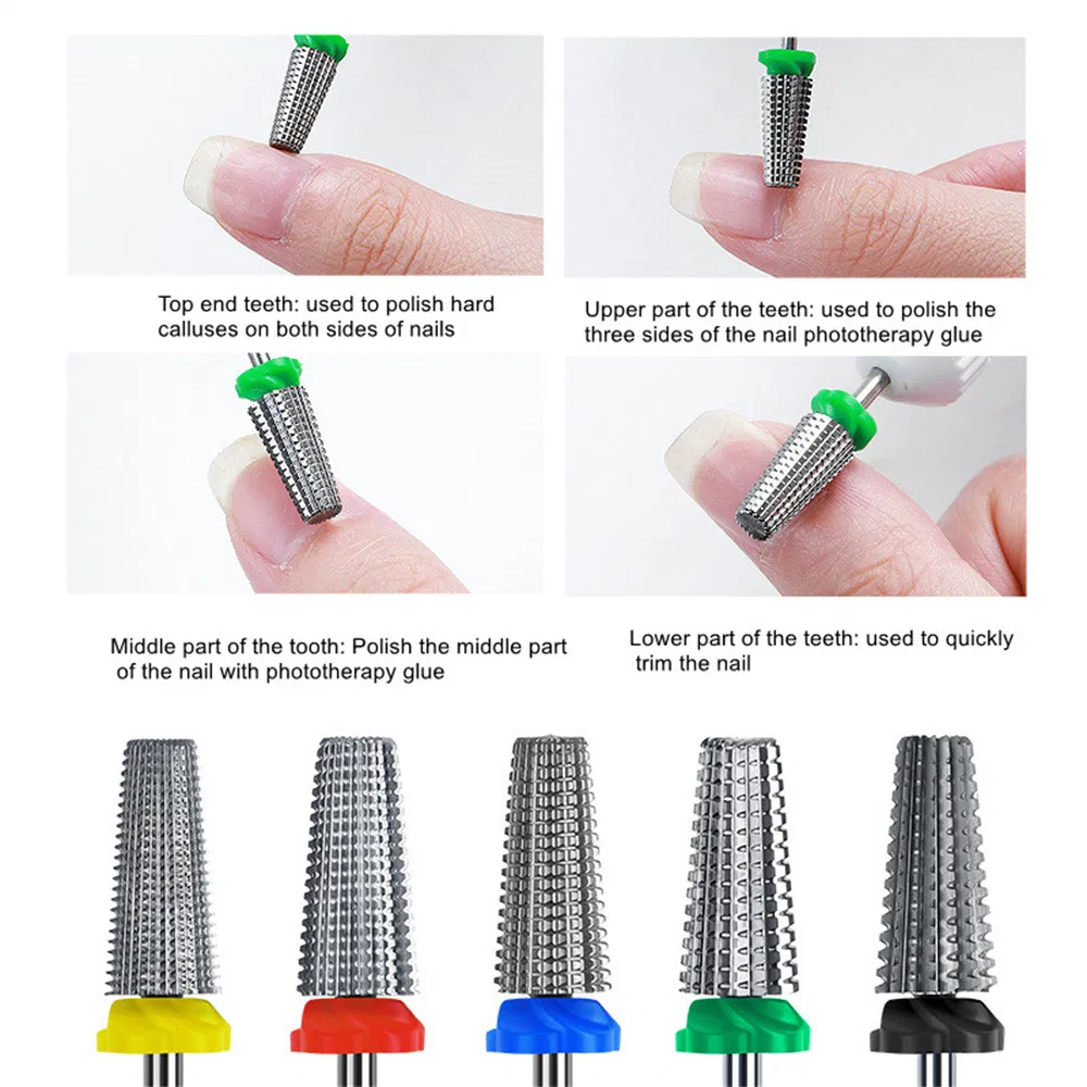 New Quick-Unloading Nail Polish Remover with High Quality and Universal 5-in-1 Nail Art Tungsten Steel Carbide Bits