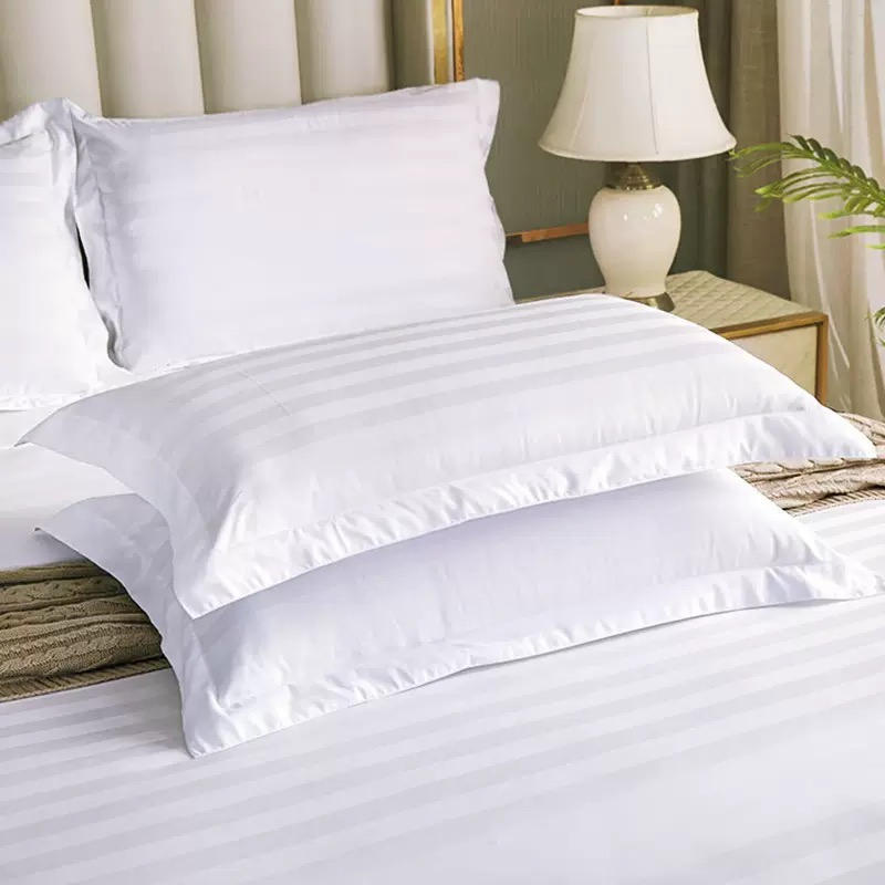 120g High Weight Brushed Jacquard Three Centimeters Satin Strip Duvet Quilt Comforter Cover Star Hotel Homestay ODM/OEM 3/4/5/6PCS Bedding Set Bed Sheets Set