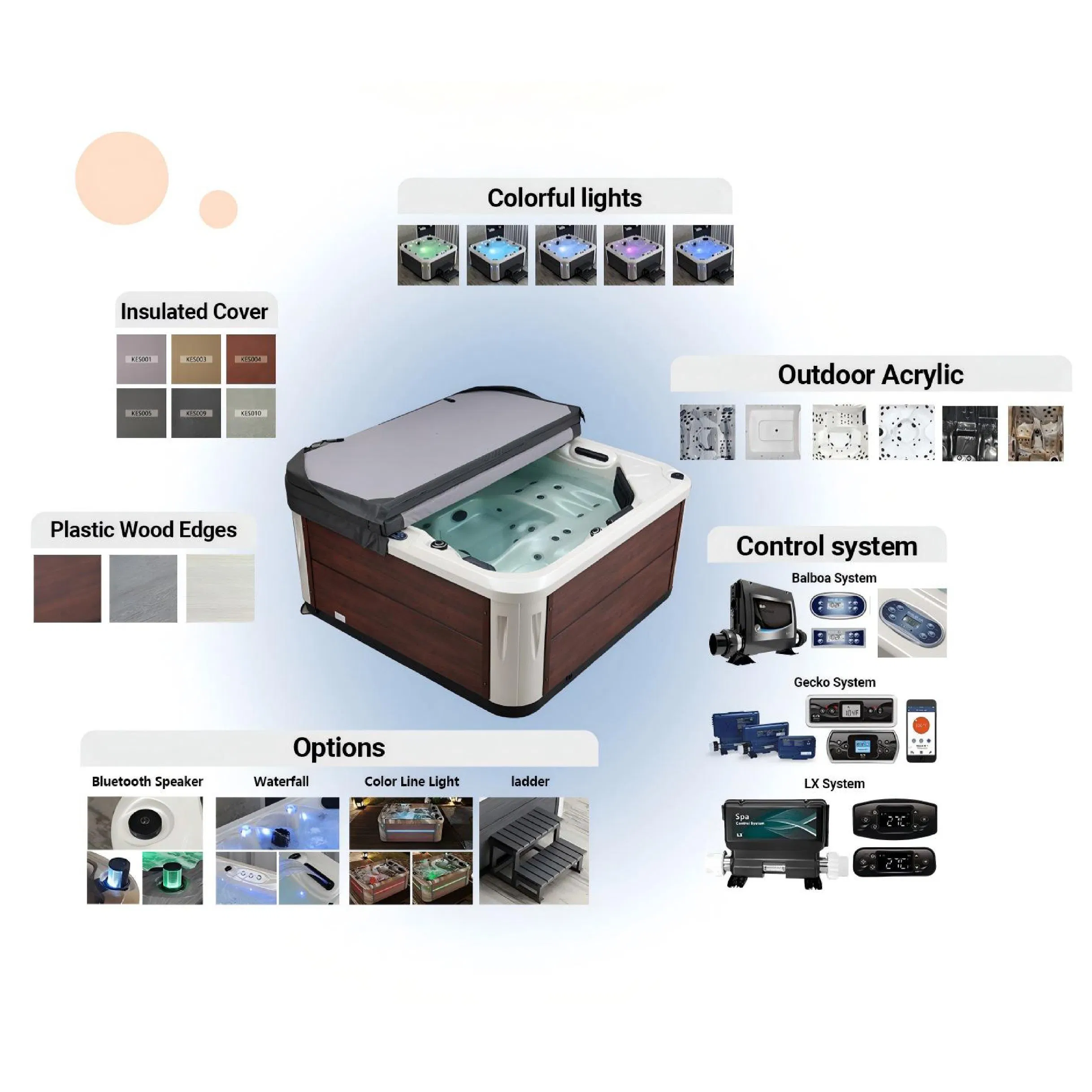 Уличная SPA ванна с подогревом и музыкой