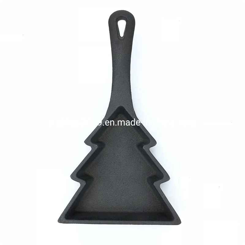 Novel Pre-Seasoned Cast Iron Mini Tree Shaped Fry Pan for Home Kitchen Use