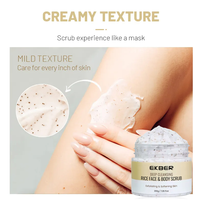 Ekber Wholesale Rice Scrub Cream Smoothing Face and Body Scrub
