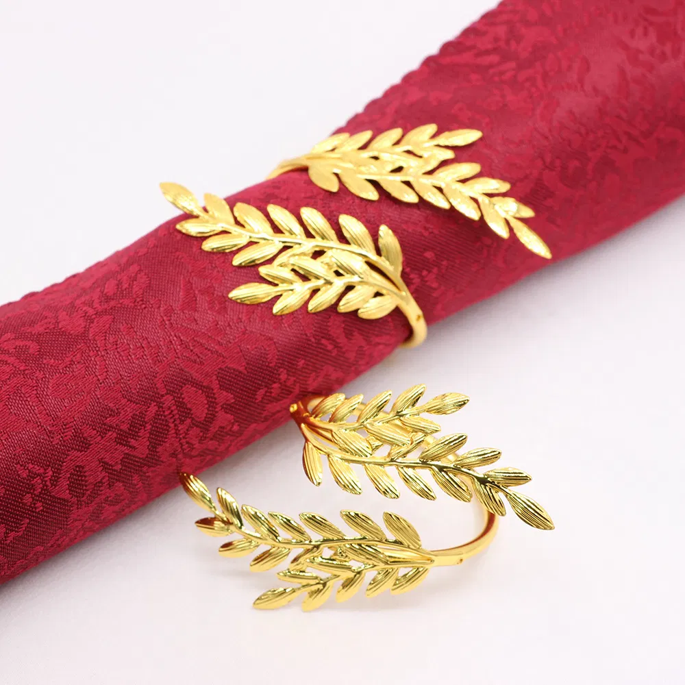 Gold Wheat Napkin Ring Metal Plating Barley Napkin Buckle Wedding Table Accessories