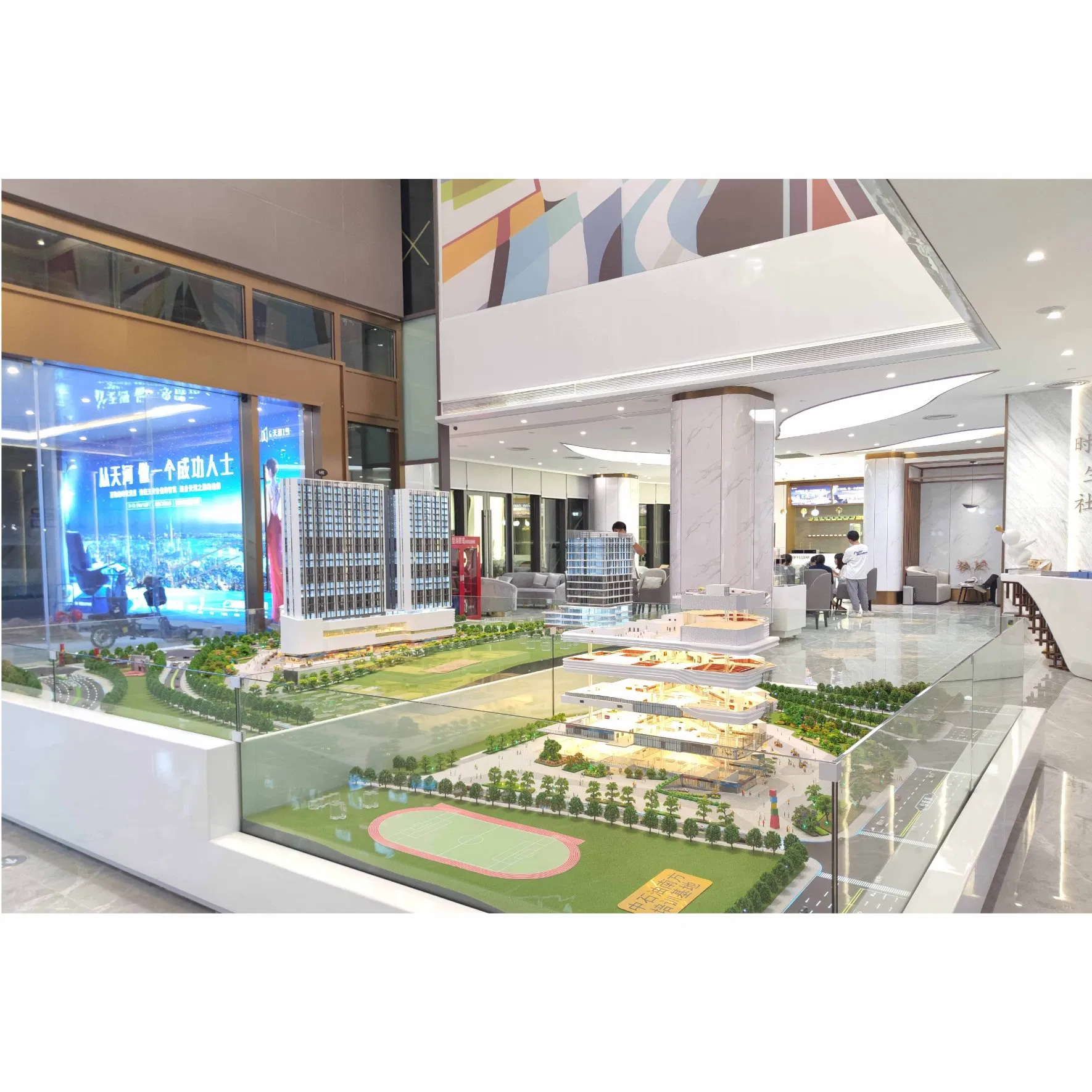 3D High-End Modern Customized Building Scale Model with Lighting Display