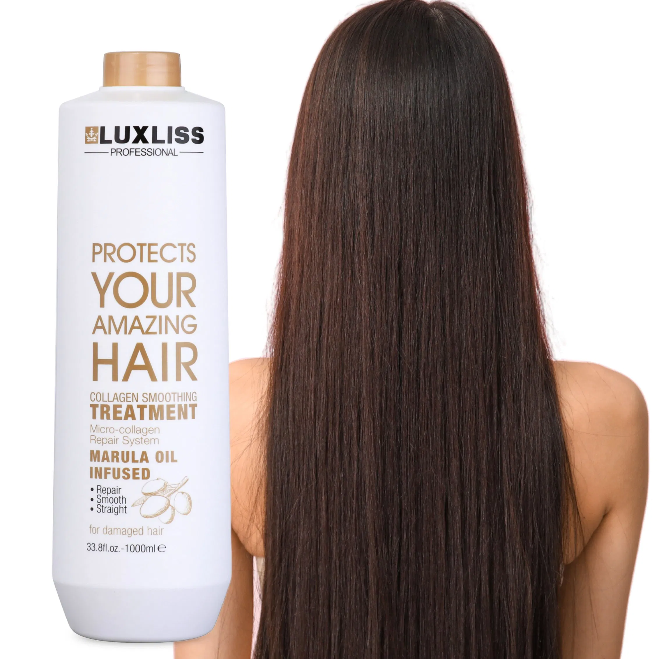 Luxliss Marula Oil Smoothing Straightening Collagen Hair Treatment Cream for Damaged Hair