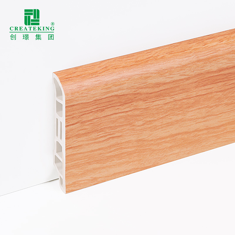 China Factory Wholesale Premium 60*15mm PVC Skirting Board Wood-Grain Baseboard