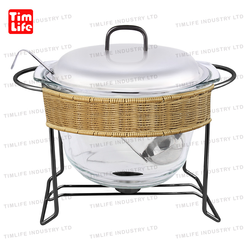 Rattan Buffet Set Chafing Dish Food Warmer Serving Chauffe Plat a Gratin Buffet Pemanas Makanan Naczynia Z Podgrzewaczem Oval Dish Rectangle