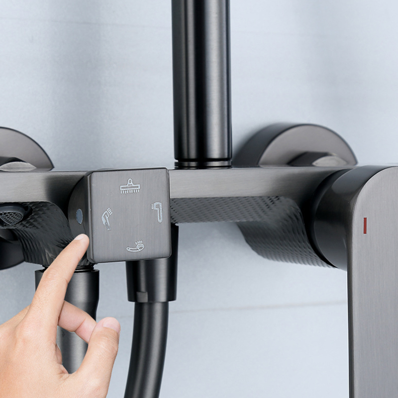 All Copper Household Gun Gray Bathroom Shower Set