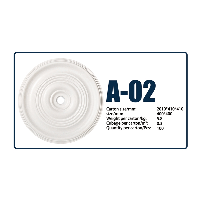 Polystyrene White Rosette Designs EPS Foam Carved Ceiling Rose Medallion for Home Decoration