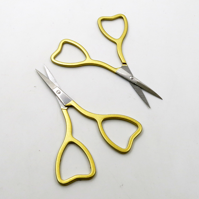 Love Design Stainless Steel with Colorful Painting Beauty Makeup Scissor for Eyebrow Eyelash Facial Trimming