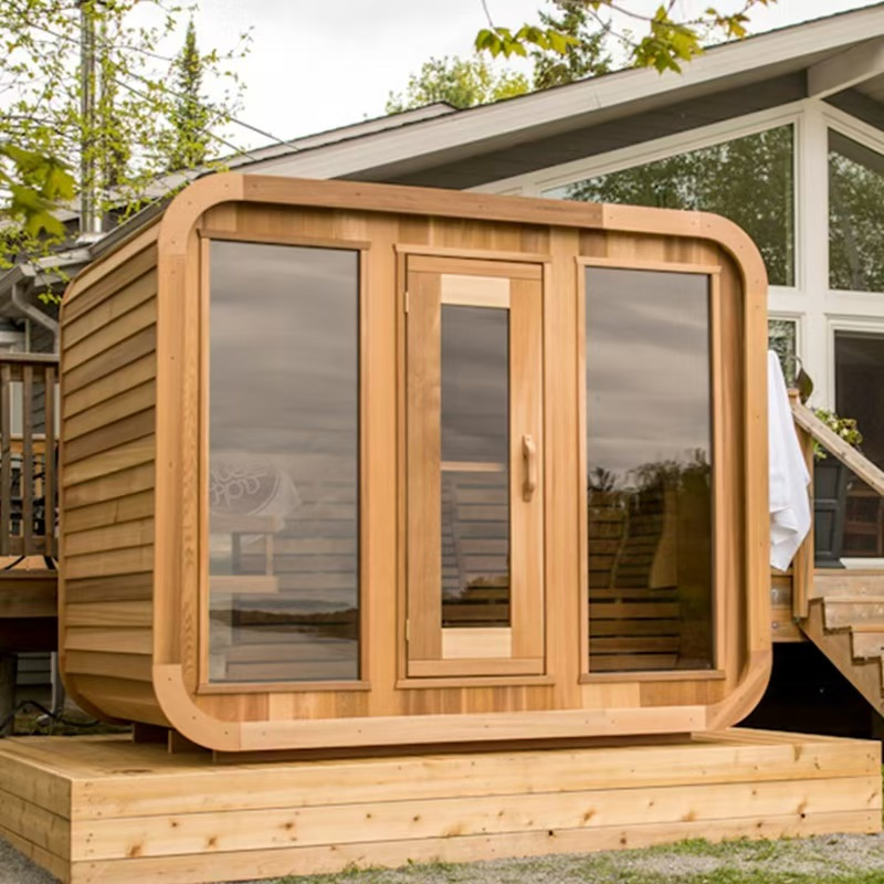 Modern Wood Infrared Home Sauna for Villa and Apartment Sanitary Ware Use