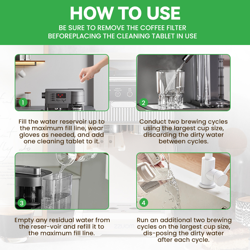 Premium Coffee Machine Cleaning Tablets - Deep Clean in Minutes