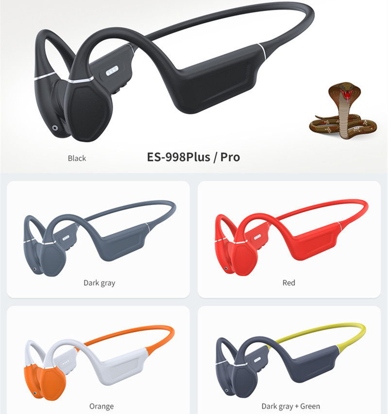 Latest Design Bone Conduction Earbuds Wireless Stereo Headphones Bluetooth Headset Sweatproof Ipx5 Sports Earphones Purple Es-998PRO