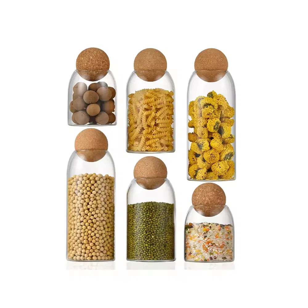 Стеклянная банка для хранения с пробкой, 1000-2000 мл