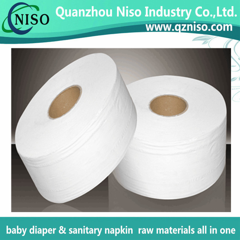 100% Natural Jumbo Roll Tissue Paper for Diaper Production with SGS (HG-034)