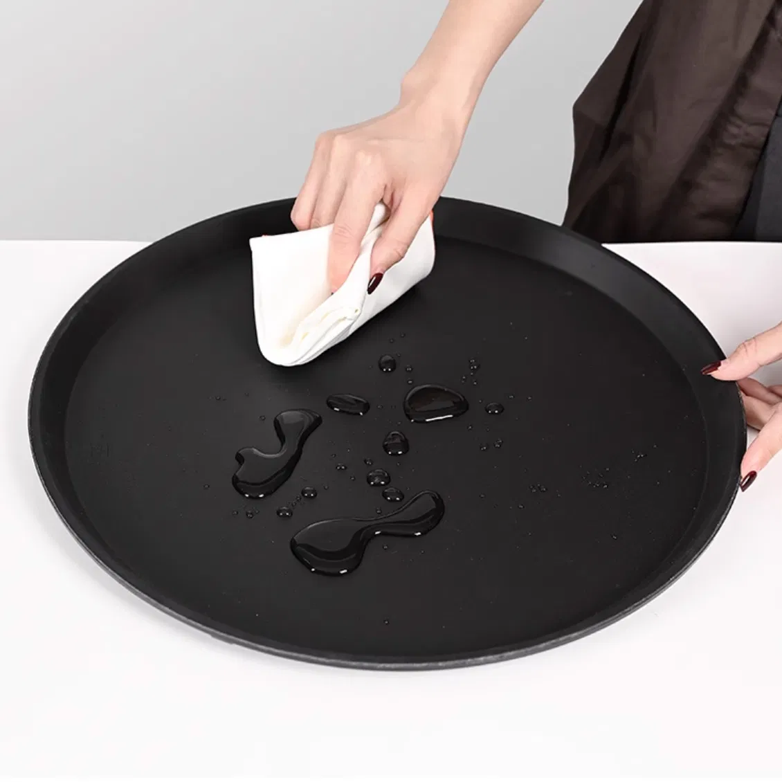 Wholesale Restaurant Food Coffee Shop Party Oval Fibre Glass Serving Trays